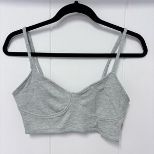 Zara Grey Knit Corset Tank Top Medium